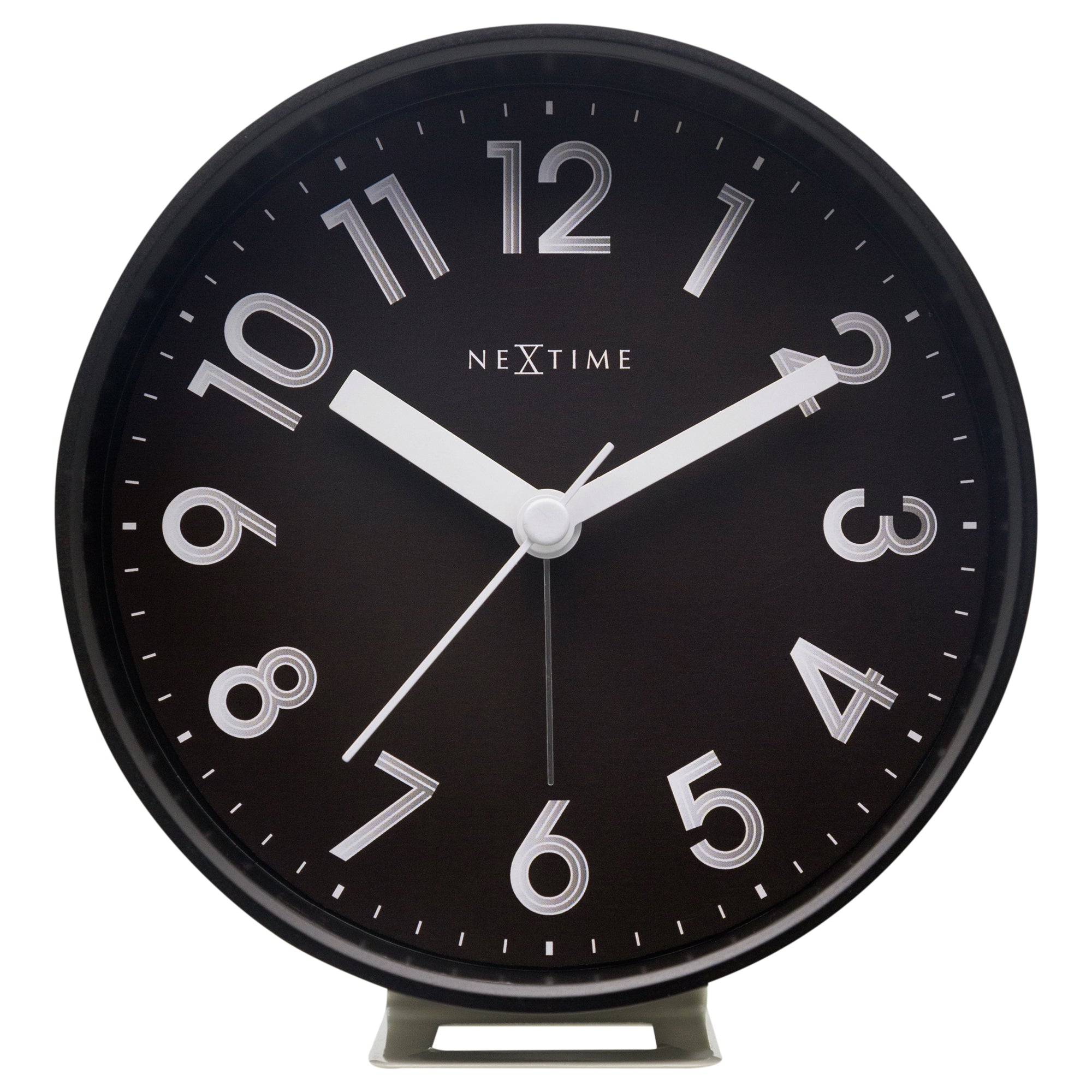 Nextime Reflect Alarm Clock In Black With Night Light And Silent Movement Wall Clocks