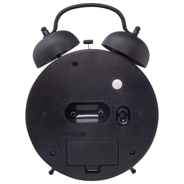 Nextime Amsterdam Metal Alarm Clock Black With Silent Sweep Movement Wall Clocks