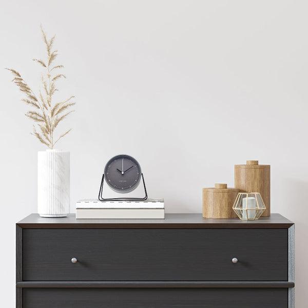 Nextime Berlin Table Alarm Clock In Grey With Night Light And Silent Movement Alarm Clocks & Clock Radios