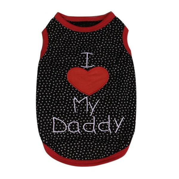 Dog Love I My Daddy / Mommy Sleeveless Summer Tank Top Dog Clothing & Shoes