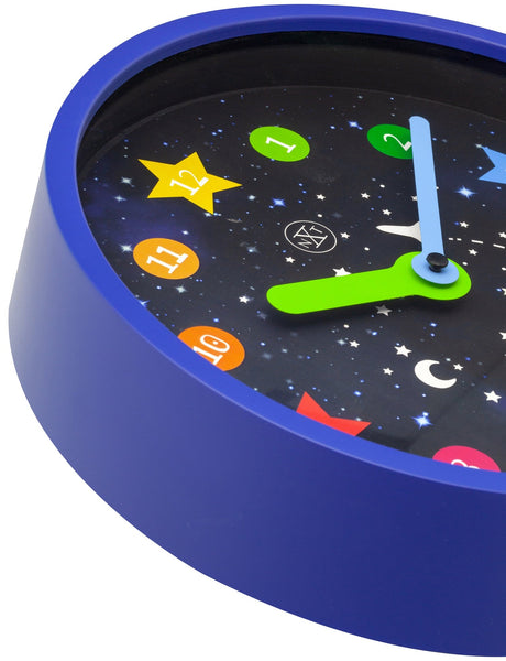 Nextime Apollo Round Wall Clock With Starry Sky Print And Colourful Hands Wall Clocks