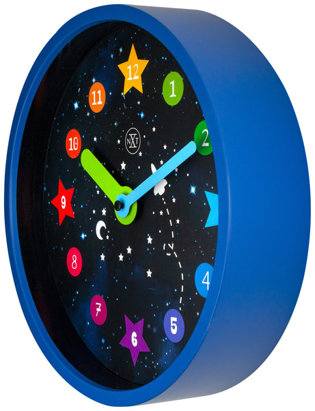 Nextime Apollo Round Wall Clock With Starry Sky Print And Colourful Hands Wall Clocks