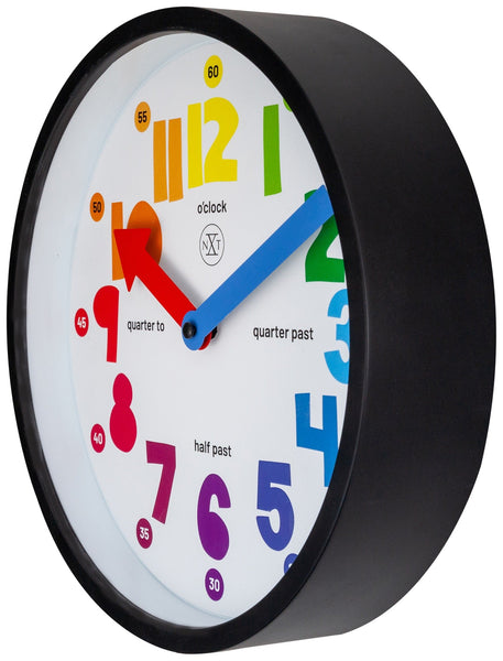 26Cm Sophia Wall Clock With Multicoloured Numbers Wall Clocks