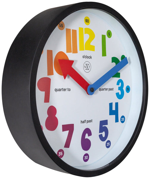 26Cm Sophia Wall Clock With Multicoloured Numbers Wall Clocks