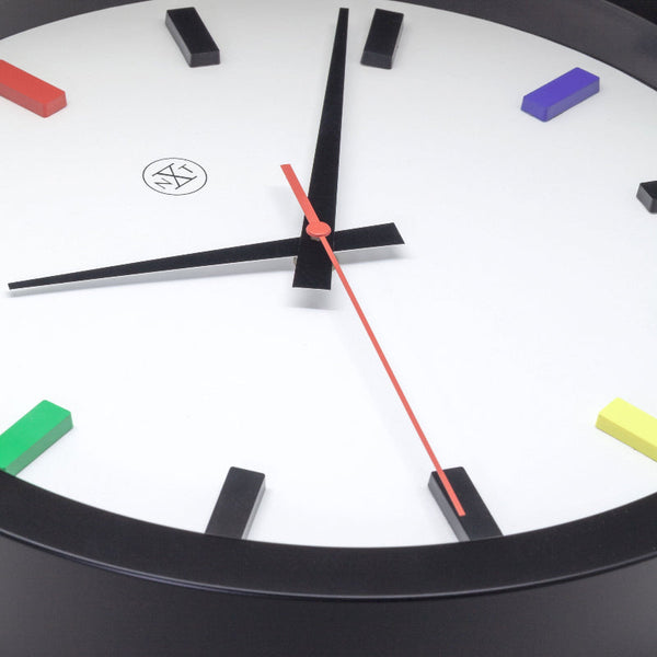 Nextime Mix Silent Wall Clock With Bold Black Case And Colourful Index 36 Centimetres Wall Clocks