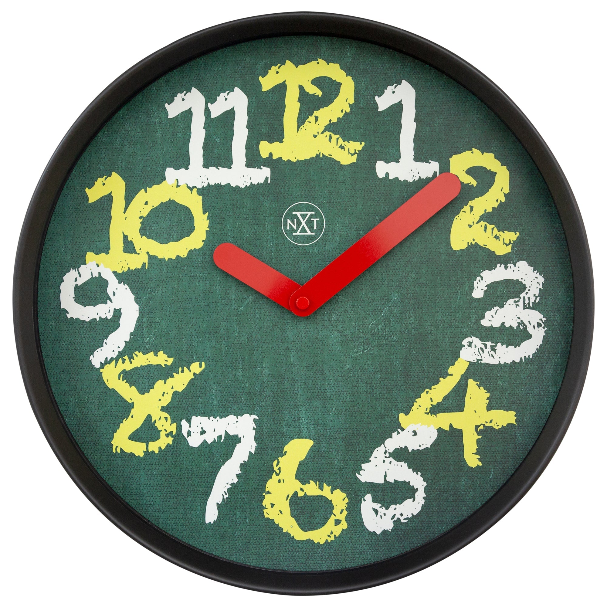 Nextime Chalkboard Wall Clock Thirty Centimetres Green For Indoor Use Wall Clocks