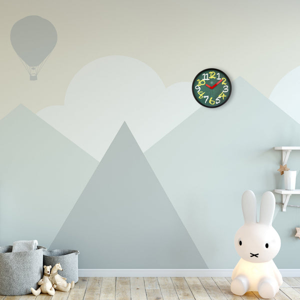 Nextime Chalkboard Wall Clock Thirty Centimetres Green For Indoor Use Wall Clocks