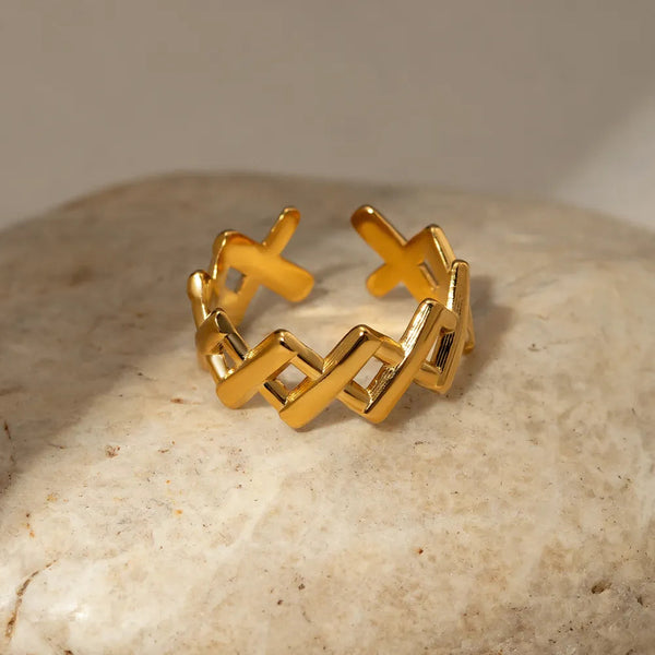 Stainless Steel Cutout Open Ring Rings