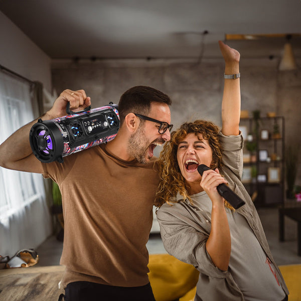 New Wireless Karaoke Smart Bluetooth Speaker Car Audio Subwoofer Gift For Computers/People Street Fashion Audio Docks & Mini Speakers