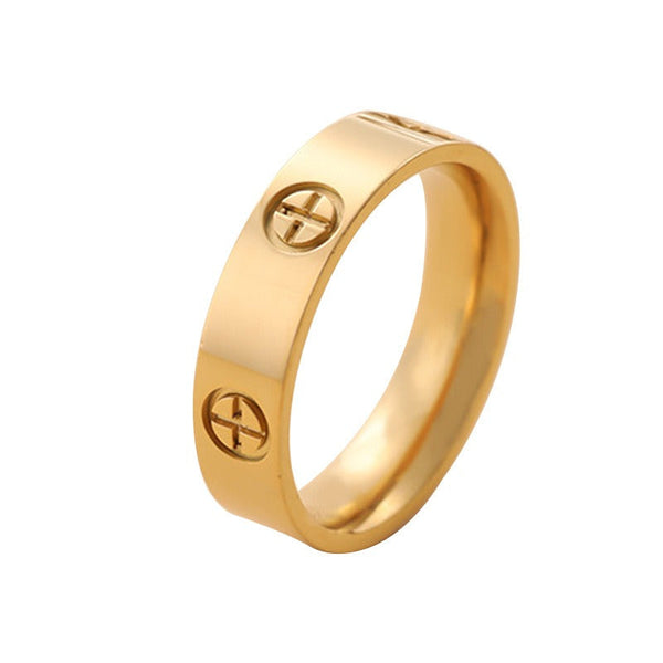 Veile Studios Cross Printed Metal Style Ring For Women Minimalist Design Fashion Jewellery Rings