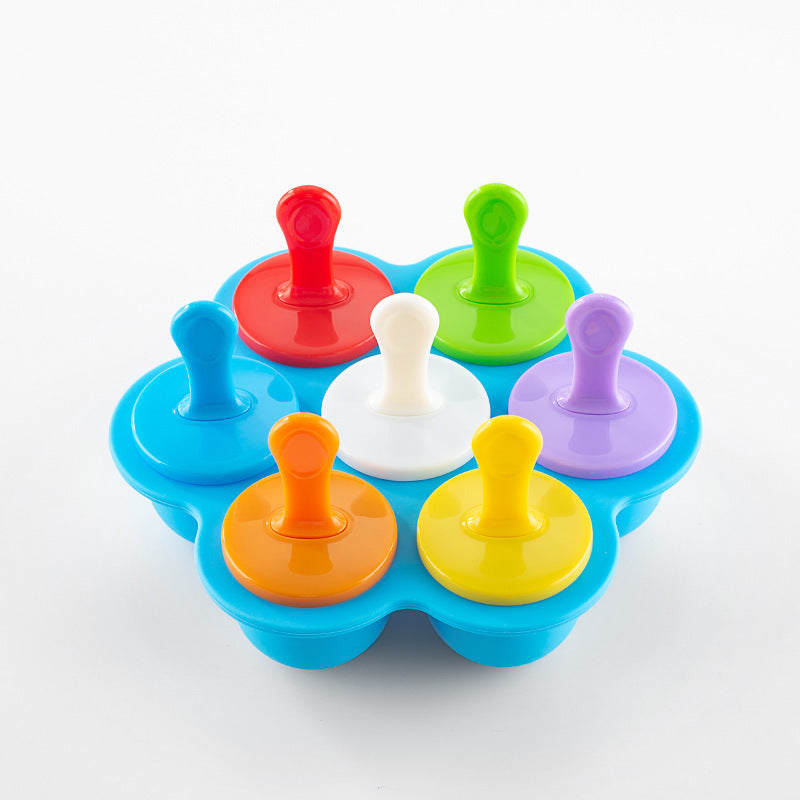 Made Ice Cream 7 Hole Little Silicone Popsicle Multifunctional Tray Mold Ice Cubes Trays & Moulds