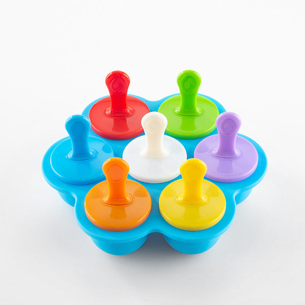 Home Made Ice Cream 7 Hole Little Silicone Popsicle Multifunctional Tray Mold