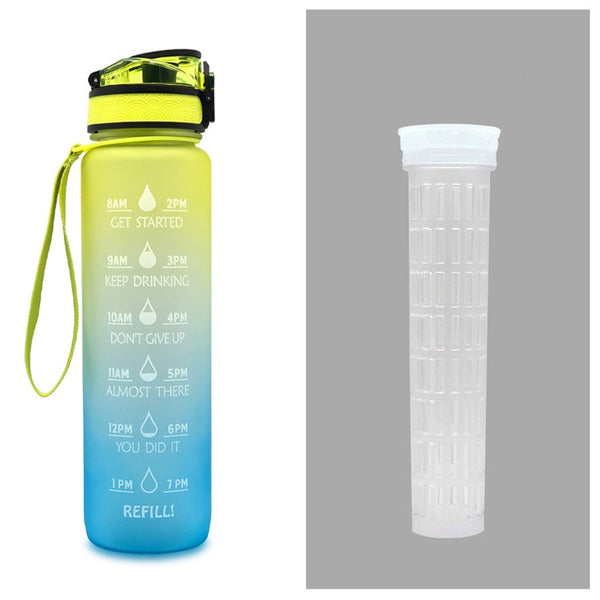 1 Litre Tritan Water Bottle With Time Marker For Sports And Fitness Activities Water Bottles