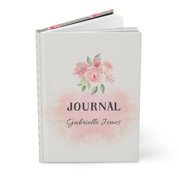 Custom Floral Hardcover Journal Personalized Writing Diary Elegant Gift Women Wedding Bridesmaid Shower Mothers Day Personal Organisers