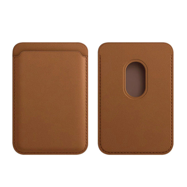 Magnetic Leather Card Holder Compact Slim Design Secure Solid Colour Wallets