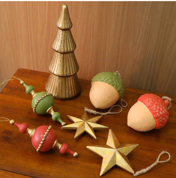 Christmas Acorn Star Tree Ornament Holiday Decoration Hanging Seasonal Decorations
