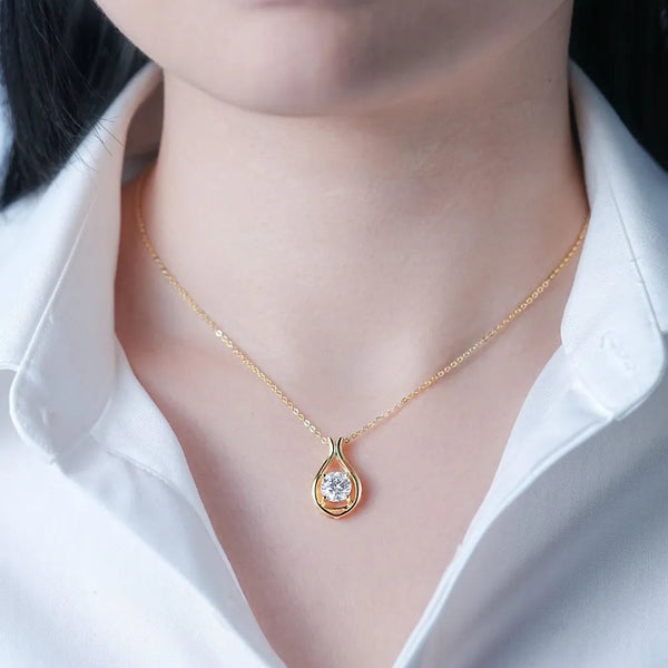2 Carat Moissanite 925 Sterling Silver Pendant Necklace Necklaces & Pendants