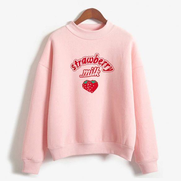 Pink Strawberry Milk Sweatshirt Jumpers & Cardigans