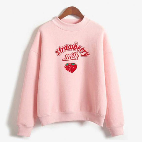 Pink Strawberry Milk Sweatshirt Jumpers & Cardigans