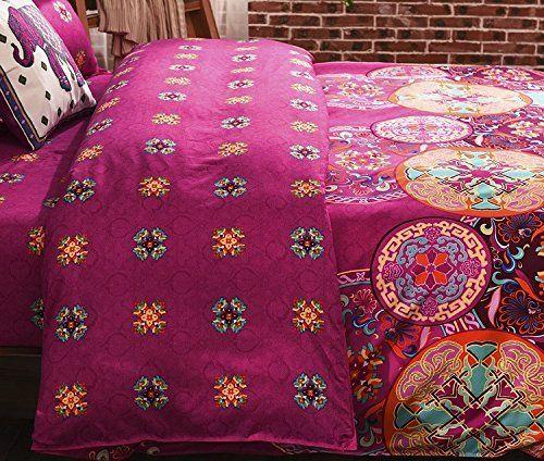 Boho Printed Duvet Cover Set 3 / Pcs Quilt Pillowcases Eo Quilt Covers