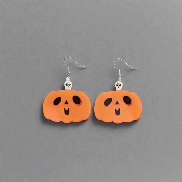 Acrylic Alloy Pumpkin Shape Earrings