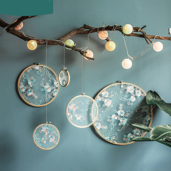 Chinese Style Bamboo Embroidery Stretch Wall Hangings Decor Embroidered Pieces