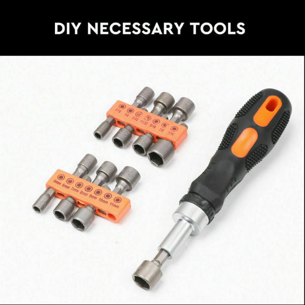 Horusdy 58Pc Ratchet Screwdriver Bits Set Nut Driver Setter Hex Torx Key Phillips Slot Screwdrivers & Nutdrivers