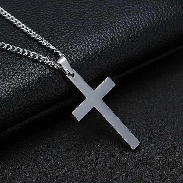 Veile Studios Classic Cross Necklace Men's Pendant Fashion Stainless Steel Jewelry Accessories Necklaces & Pendants