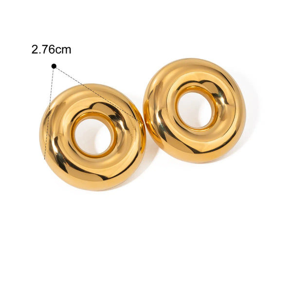 Veile Studios Stainless Steel Cutout Round Shape Earrings