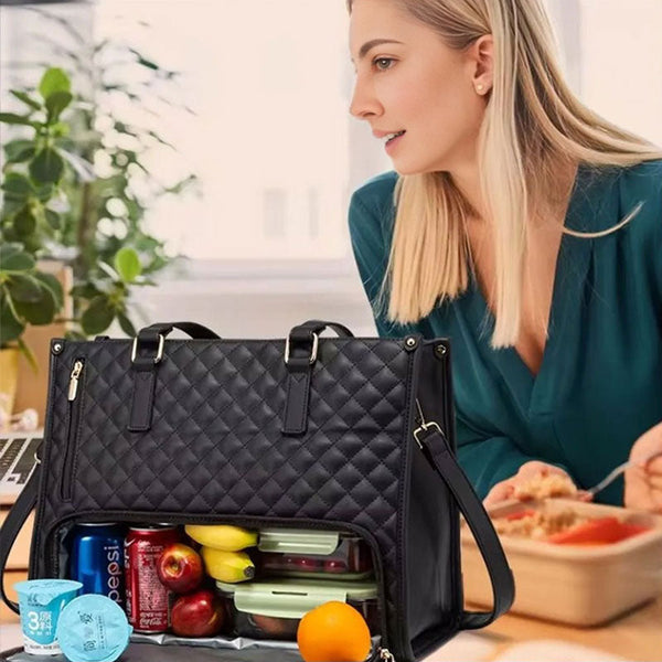 2 In 1 Travel Tote: Laptop & Insulated Lunch Bag. Ideal For Business Work Nursing Office College Casual Use Laptop Cases & Bags