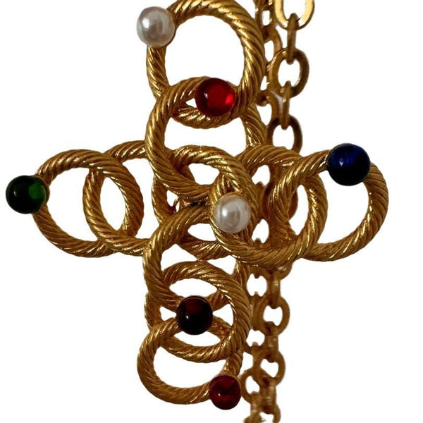 Veile Studios Medieval Fragrant Home Vegetarian Gold Cross Chain Necklace Copper Necklaces & Pendants