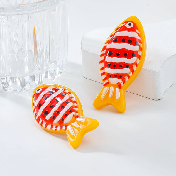 Veile Studios Fish Necklace Set Combination Women's Joker Pendant Accessories Earrings