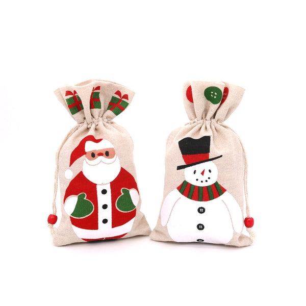 Santa Claus Candy Packaging Cotton And Linen Cloth Bags Christmas Gift Gift Bags