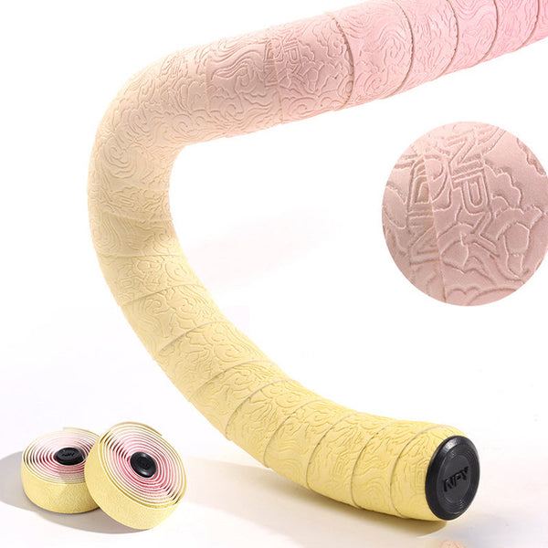 Road Bike Handlebar Tape: Double Pinyin Cloud Pattern Gradient Color Comfortable Shock Absorbing Breathable Handlebar Grips Tape & Pads