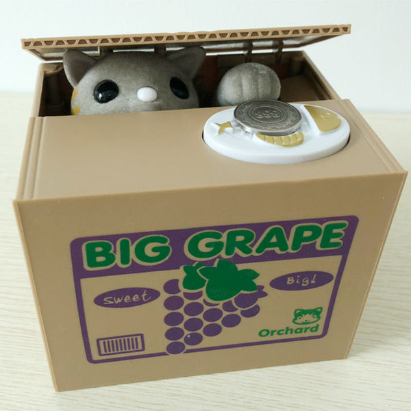 Automated Plastic Coin Bank In Panda/Cat Shape Electronic Deposit Savings For Kids Great Gift Money Boxes