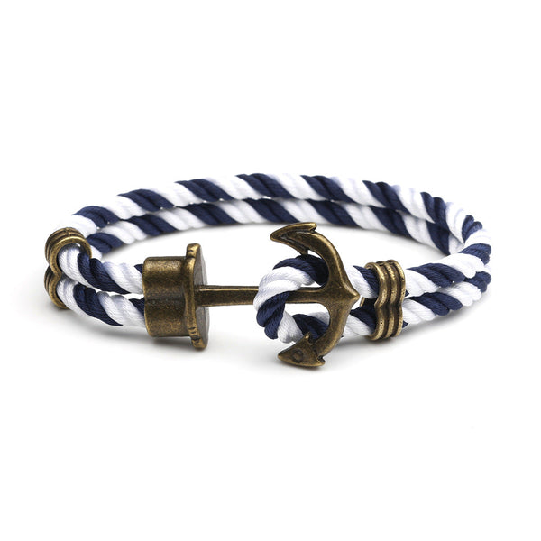 Nautical Anchor Bracelet European And American Street Fashion Handmade Original Unisex Couple Rope Trendy Men's Personality Jewelry Bracelets