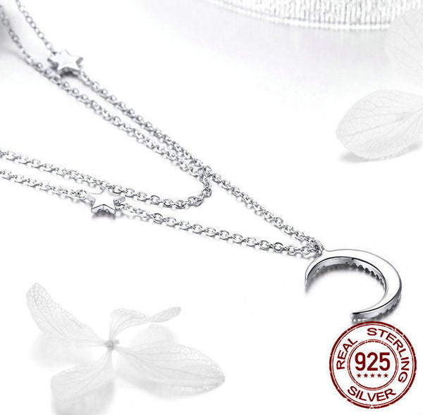 Starlight Moon Pure Silver S925 Plated Necklace Necklaces & Pendants