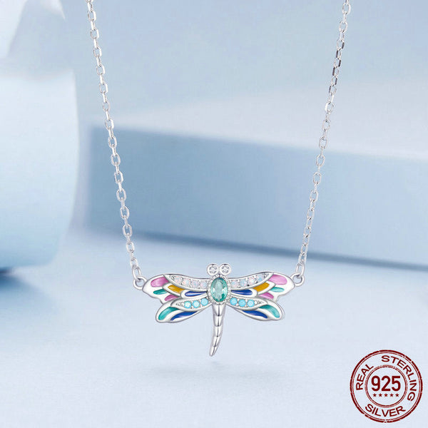Colorful Delicate Dragonfly Necklace For Women Necklaces & Pendants