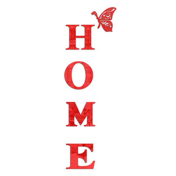 Home Butterfly Acrylic Mirror Wall Letter Stickers Background Wall Stickers