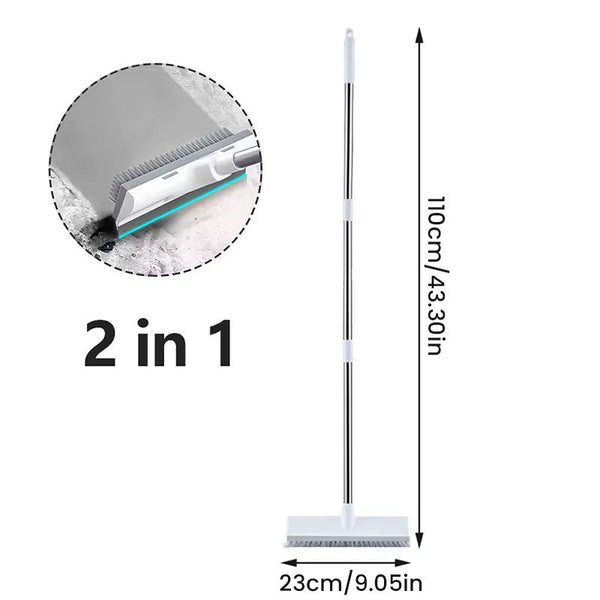 2 In 1 Floor Scrub Brush With Long Adjustable Handle. Multifunctional For Bath & Kitchen Cleaning Brushes