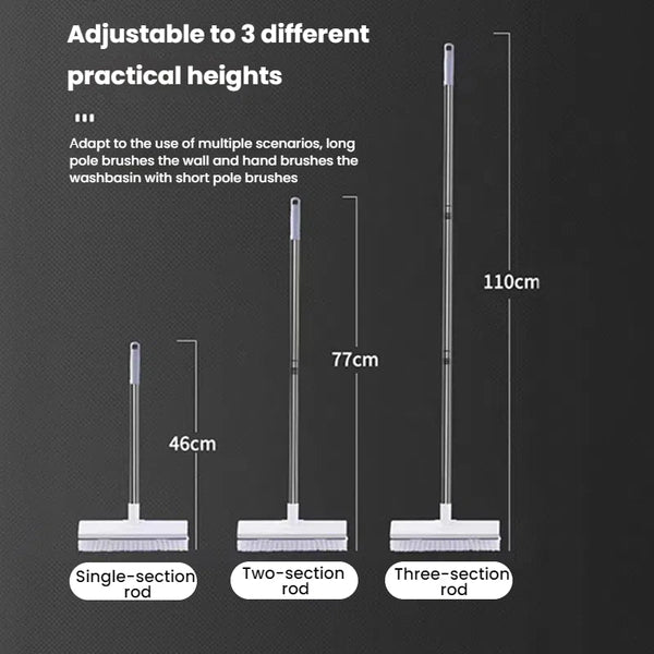 2 In 1 Floor Scrub Brush With Long Adjustable Handle. Multifunctional For Bath & Kitchen Cleaning Brushes