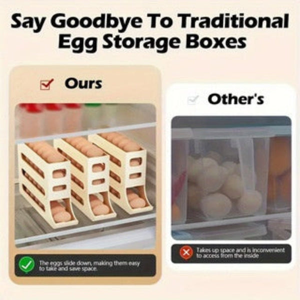 Rolling Egg Storage Box Slide Type Automatic Roller Freshness Preservation Other Kitchen Storage