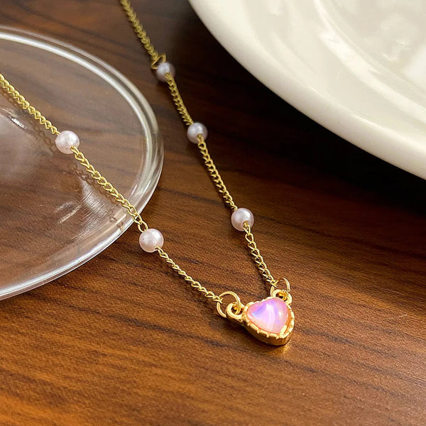 Gold Color Simple Love Heart Pendant Necklace For Women Girl Clavicle Chain Choker New Fashion Trend Jewelry Party Gifts Necklaces & Pendants
