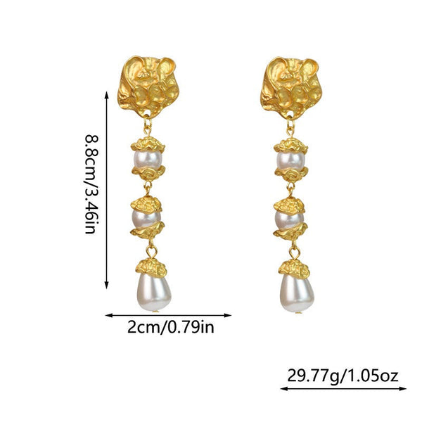 Veile Studios Floral Pearl Non Fading Alloy High End Design Trendy Accessories Earrings