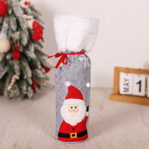 Christmas Supplies Red Wine Bottle Covers Elderly Snowmen Elk Bags Household Items Other Barware