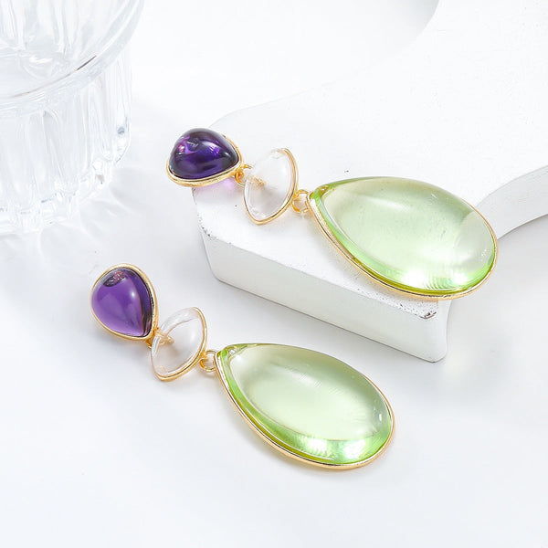 Veile Studios Women Trendy Party Drop Shaped Morandi Colour Jewelry Earrings