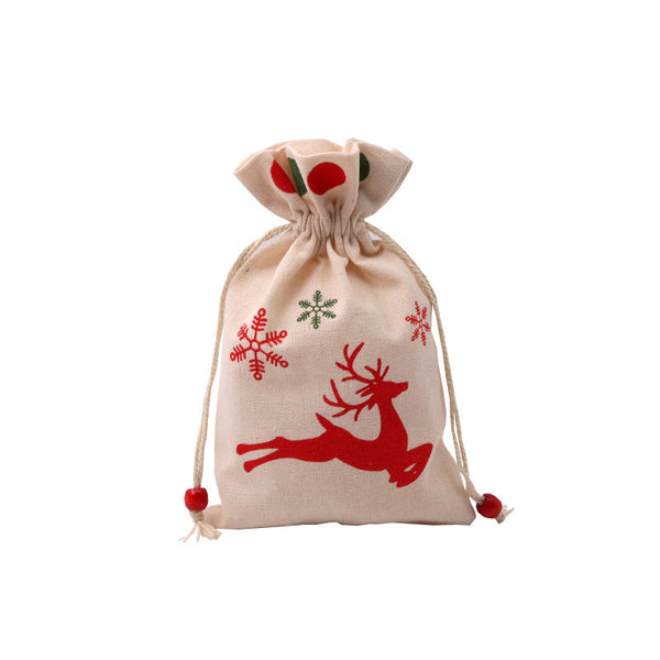 Santa Claus Candy Packaging Cotton And Linen Cloth Bags Christmas Gift Gift Bags