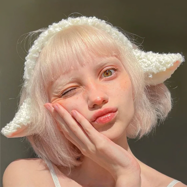Original Design Sheep Kc Lolita Hand Made Headband Lamb Ears Animal Headdress Headbands