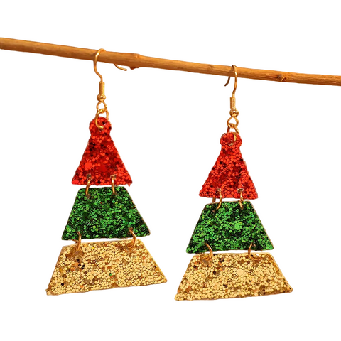 Pu Leather Sequin Earrings