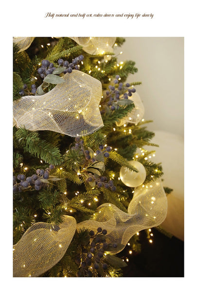 Santayuan New Artificial Berry Blueberry Branch Christmas Tree Decoration Wreath Vine Material Seasonal Decorations